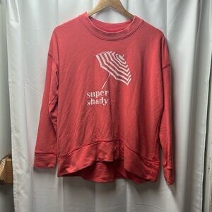 Aerie Coral Pink Beach Coastal Boxy Sweatshirt- XS